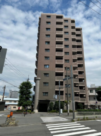 大阪市城東区鴫野西、マンションの外観画像です