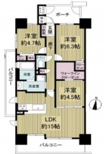 大阪市東成区深江南、マンションの間取り画像です