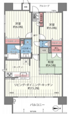 大阪市都島区都島中通、マンションの間取り画像です