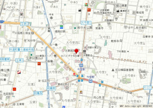 大阪市東成区大今里西、新築一戸建ての地図画像です