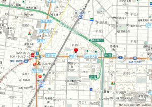 大阪市旭区新森、マンションの地図画像です