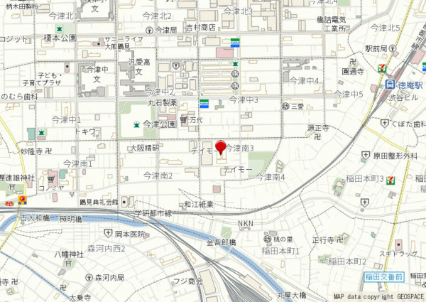 大阪市鶴見区今津南、マンションの地図画像です