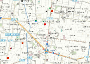 大阪市東成区大今里西、中古一戸建ての地図画像です