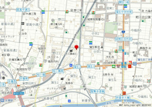 大阪市城東区野江、マンションの地図画像です