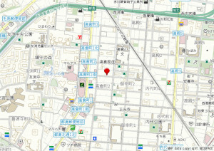 大阪市都島区高倉町、中古一戸建ての地図画像です