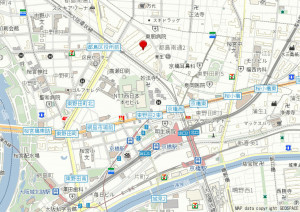 大阪市都島区都島南通、マンションの地図画像です