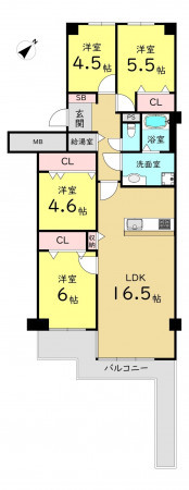 大阪市都島区都島南通、マンションの間取り画像です