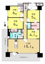大阪市東成区深江南、マンションの間取り画像です