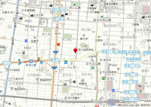 大阪市東成区深江南、マンションの地図画像です