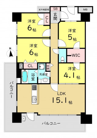 大阪市東成区深江南、マンションの間取り画像です
