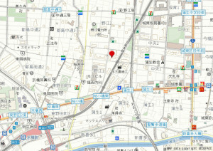 大阪市城東区野江、マンションの地図画像です