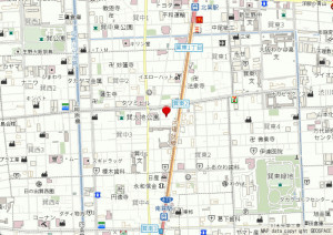 大阪市生野区巽中、中古一戸建ての地図画像です