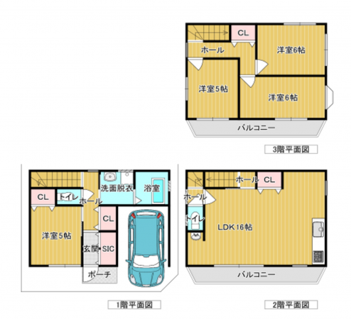 大阪市生野区巽中、中古一戸建ての間取り画像です