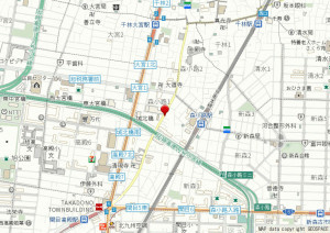 大阪市旭区森小路、中古一戸建ての地図画像です