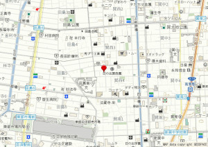 大阪市生野区巽西、中古一戸建ての地図画像です
