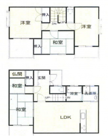 宮崎市源藤町、中古一戸建ての間取り画像です