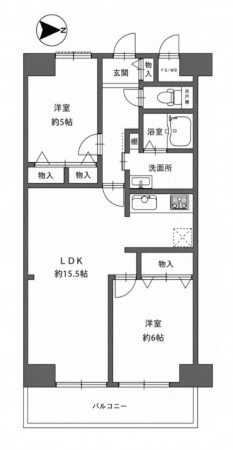 大阪市生野区桃谷、マンションの間取り画像です
