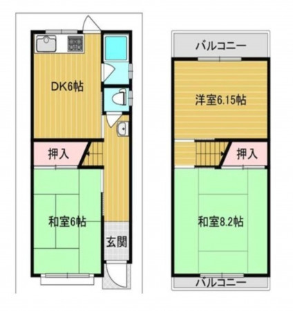 大阪市生野区生野西、中古一戸建ての間取り画像です