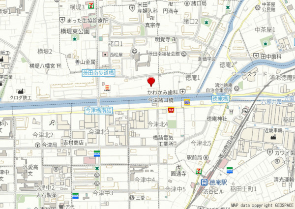 大阪市鶴見区諸口、中古一戸建ての地図画像です