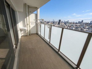 大阪市城東区東中浜、マンションのバルコニー画像です