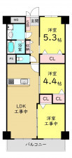 大阪市都島区東野田町、マンションの間取り画像です