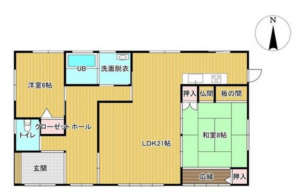 宮崎市稗原町、中古一戸建ての間取り画像です
