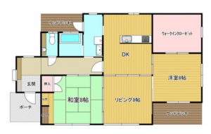 宮崎市佐土原町下那珂、中古一戸建ての間取り画像です