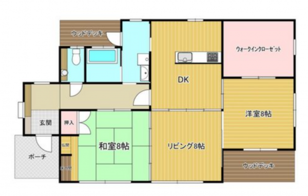 宮崎市佐土原町下那珂、中古一戸建ての間取り画像です