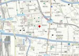 大阪市城東区鴫野西、中古一戸建ての地図画像です