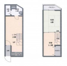 大阪市東成区東今里、中古一戸建ての間取り画像です