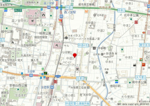 大阪市東成区中道、マンションの地図画像です