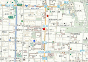 大阪市城東区古市、マンションの地図画像です