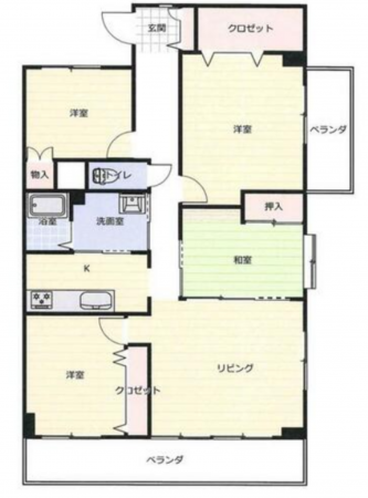 宮崎市学園木花台北、中古一戸建ての間取り画像です