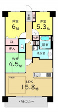 大阪市東成区中本、マンションの間取り画像です