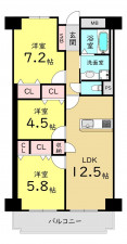 大阪市都島区大東町、マンションの間取り画像です
