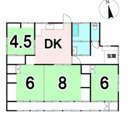 宮崎市大塚台西、中古一戸建ての間取り画像です