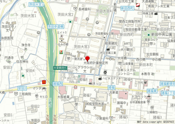 大阪市鶴見区茨田大宮、中古一戸建ての地図画像です