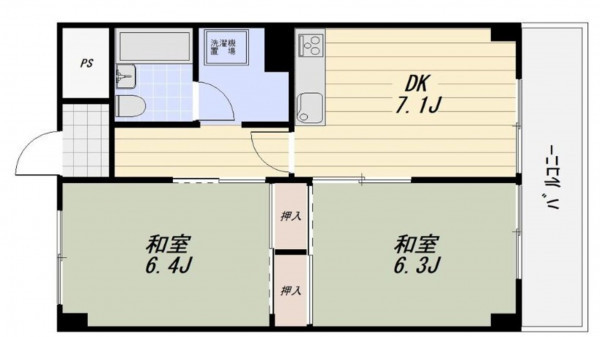 大阪市都島区大東町、マンションの間取り画像です