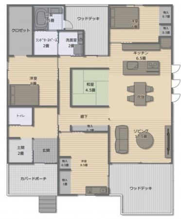 宮崎市田吉、中古一戸建ての間取り画像です