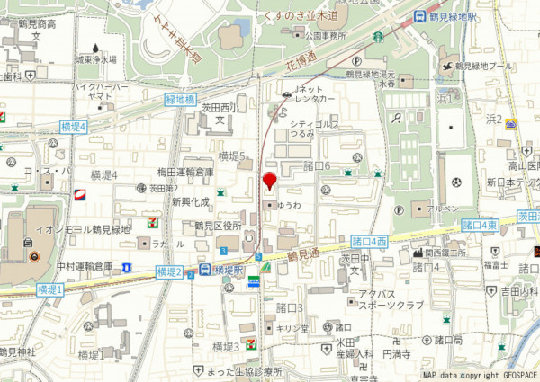 大阪市鶴見区諸口、マンションの地図画像です