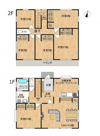 宮崎市吉村町、中古一戸建ての間取り画像です