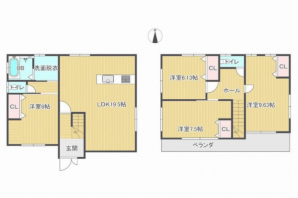 宮崎市福島町、中古一戸建ての間取り画像です