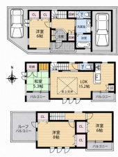 大阪市城東区鴫野東、中古一戸建ての間取り画像です