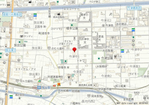 大阪市鶴見区今津中、マンションの地図画像です