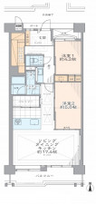 大阪市鶴見区今津南、マンションの間取り画像です