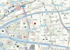 大阪市城東区鴫野西、中古一戸建ての地図画像です