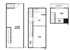 大阪市東成区東小橋、中古一戸建ての間取り画像です