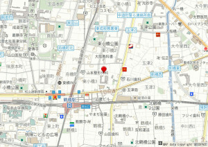 大阪市東成区東小橋、中古一戸建ての地図画像です