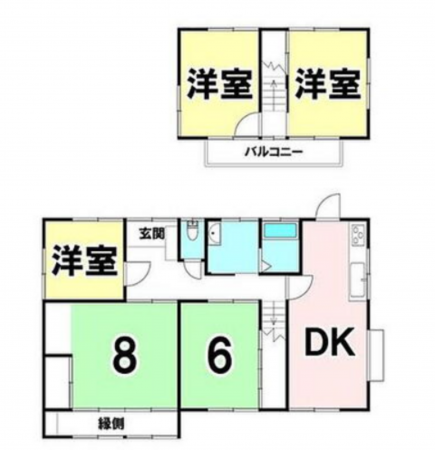 宮崎市生目台東、中古一戸建ての間取り画像です