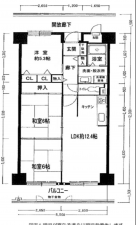 大阪市城東区中央、マンションの間取り画像です
